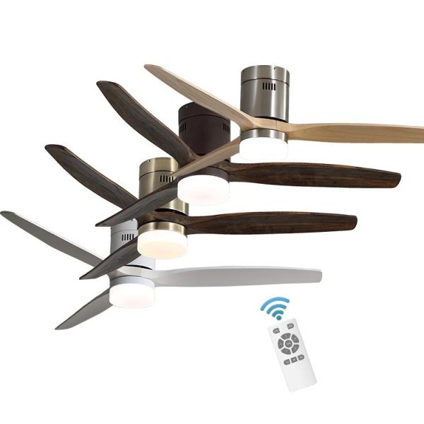 European Style Loft 3000-5000K real Wood Ceiling Fan Light 90lm/w noiseless