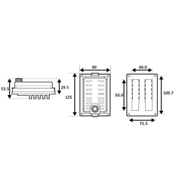 32V коробки плавкой части предохранителя автомобиля лезвия цепи пути положения DC 10 патрон предохранителя автомобильной автоматической водоустойчивый без СИД