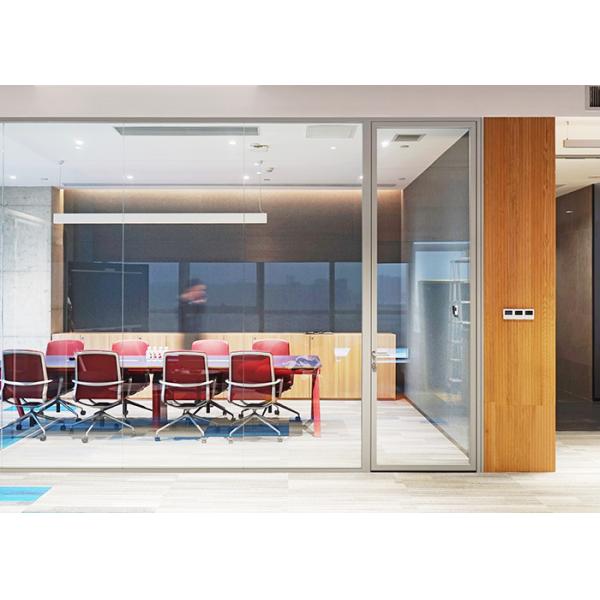 Meeting Room Glass Partition Walls Single Glass 25mm Thickness Aluminum Frame Full View