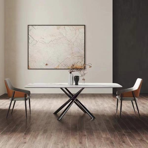 Luxury Ceramic Marble Top Dining Set Royal Long Dining Table 10 Seats Dining Table Set