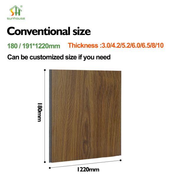 PVC SPC Click Flooring Plank Interior Exterior Decoration Use for Building Construction Application Use