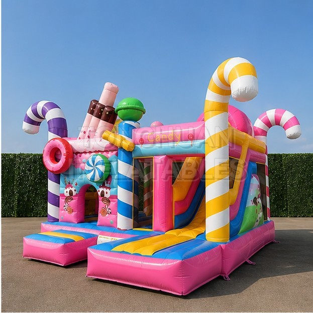 Commercial Candy Theme Inflatable Bounce House for Birthday Parties Event Rentals Family Entertainment Centers and Indoor Play Areas