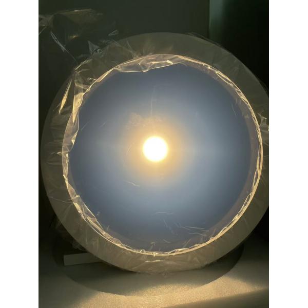 Lampe à lumière solaire intelligente 80W 2FT Réverbère rond, éclairage de 4 m, maille 5.0, contrôle à distance et Tuya App, 2700-6500K Transitions de lever au coucher du soleil