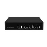 6 puertos Ethernet Gigabit PoE Switch 250 Meter Extensión VLAN 60W Presupuesto de energía