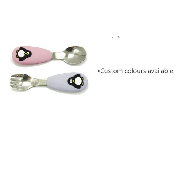 SGS Stainless Steel Spoon Silicone Cover Eco Friendly Soft Flaware Set