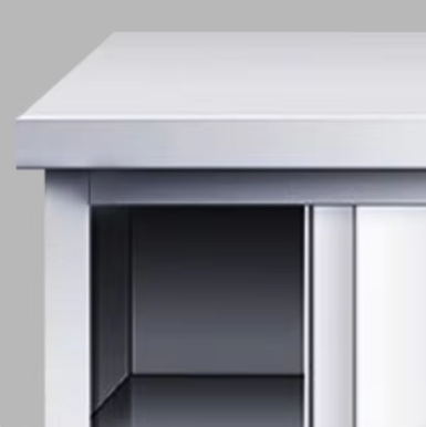 500 kg/㎡ Load Capacity Stainless Steel Workbench with Sliding Door Design for Commercial Kitchen Storage