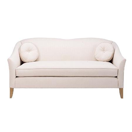 Elegant Antique French Romantic Cream Fabric Sofa With Goldleaf 3 Seater