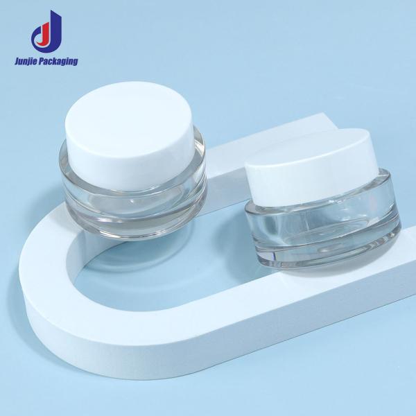 Transparent 50G Acrylic Double Wall Jar for Cosmetic Cream PETG Base Material