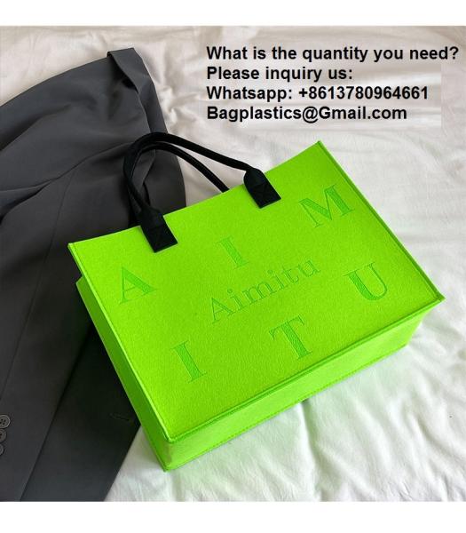 Factory Supply New Style Fashion Hand Bags Shopping Handbag Felt Customized Multi-Pocket Handbag Felt Tote Bag Eco-Friendly Cotton Felt Handle Beautiful Striped