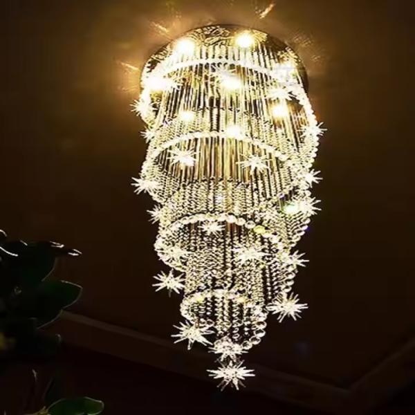 Modern Luxury Crystal Chandelier LED Ceiling Light for Living Room