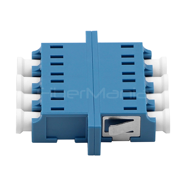 Blue LC To LC Coupler Single Mode Quad Fiber Adapter For FTTX