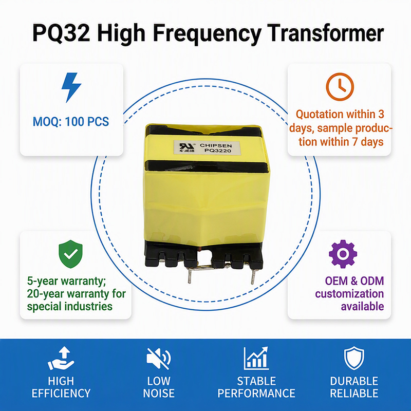 PQ32 Ferrite Core High Frequency SMPS Transformer Electronic Low Magnetic Loss