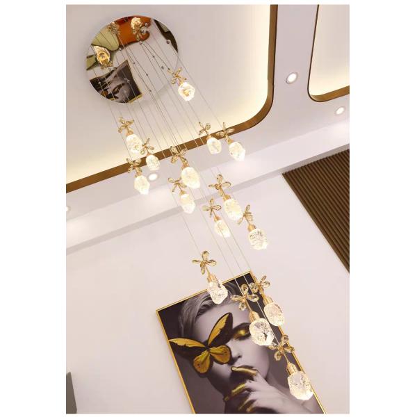 Snow Mountain Flower Shape Stair Lights For Loft Ceiling Staircase Branch Chandelier Lighting LED Pendant Lights Chandeliers