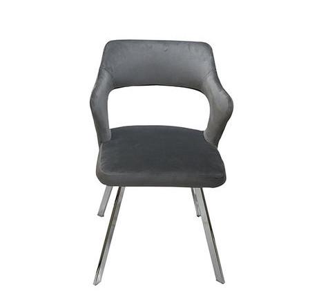 Velvet Seater Chrome Metal Leg Contemporary Velvet Chair