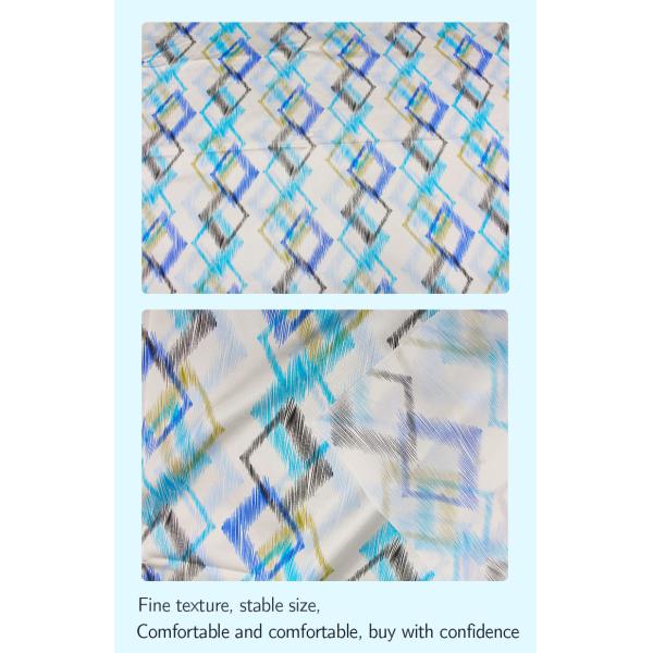 Polyester Geometric Printing Mattress Quilting Fabric 55gsm