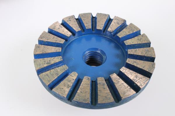 24 Segment Turbo Cup Wheel Floor Buffer Pads For Concrete / Terrazzo / Granite