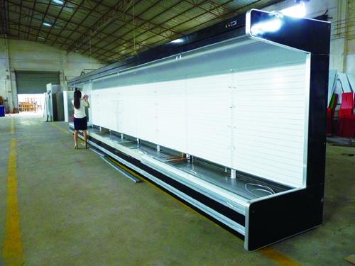 Night Curtain Multideck Open Chiller Supermarket Showcase For Drink And Yogurt