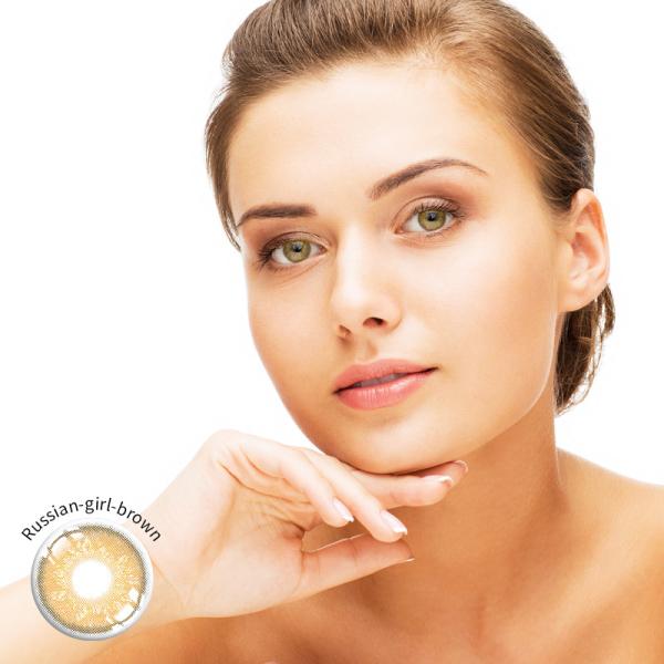 Oem Water Content Russian Dark Hazel Brown Lens Contacts 14mm