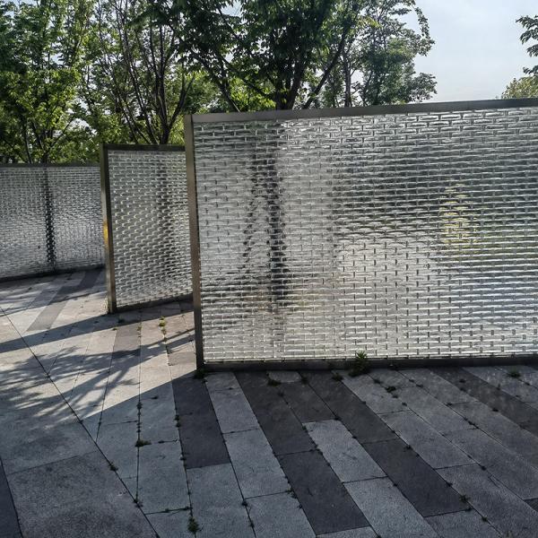 Hot Melt Glass Brick / Block Curtain Wall Light Giving Privacy Energy Insulated