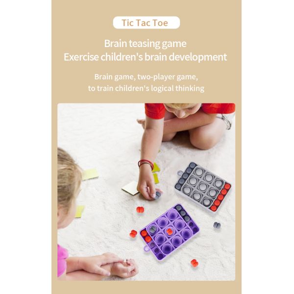 Factory Household Silicone Durable Rubber Game sales Silicone Tic-Tac-Toe Children'S Training Educational Playing Toy Safe