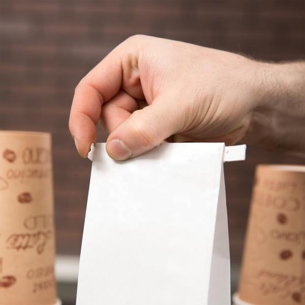 Flat Bottom Brown Paper Bakery Bags With Window Food Packing Coffee Kraft Tin Tie Bags