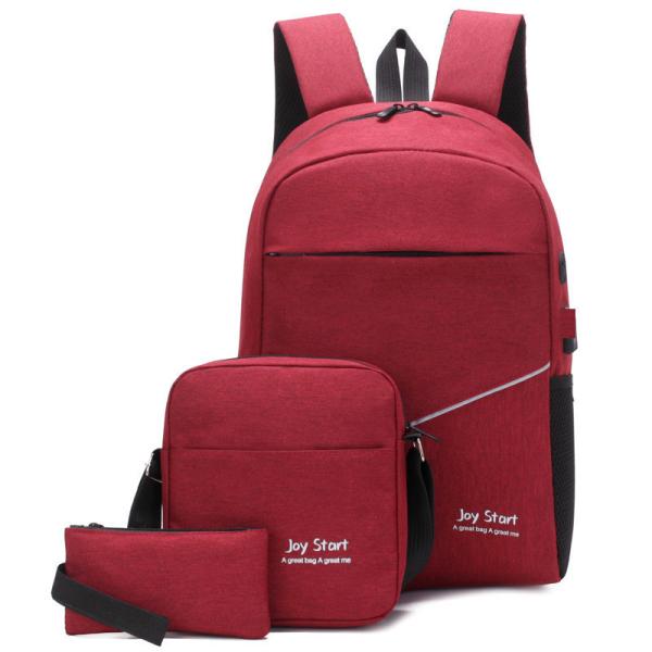 Sympathie sac à dos 3 pièces Homme sac à dos portable Anti-vol Chargement USB Logo personnalisé
