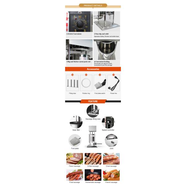 Máquina elétrica do enchimento da salsicha