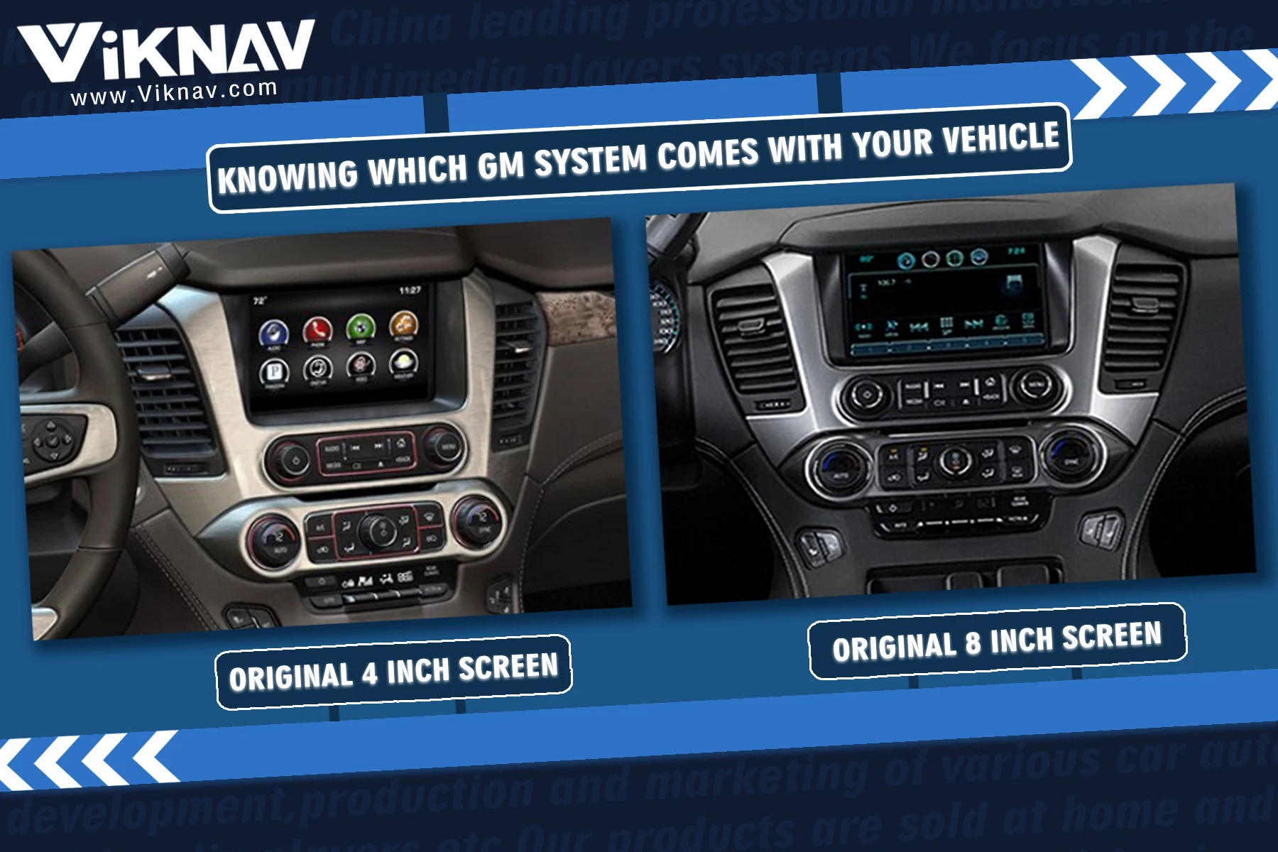 VIKNAV для Chevrolet Suburban Tahoe GMC Yukon 2014-2020 Обновление автомобильной аудиосистемы ODM