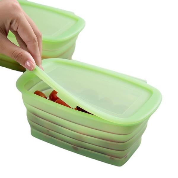 Pure Silicone Square Lunch Box – 100% Food-Grade, BPA-Free, Leakproof, Microwave And Freezer Safe Reusable Container For Meal Prep, Office Lunch, Kids’Snacks, Camping, And Eco-Friendly Food Storage 