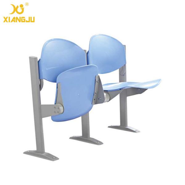 Blue Plastic Seat Cold Steel Frame Folding Chair Set for Lecture Hall