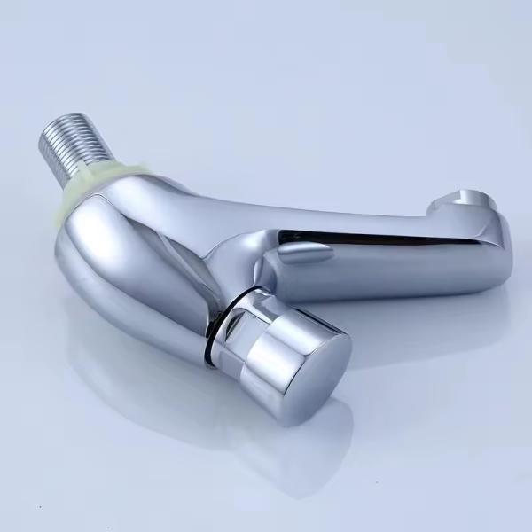 Public Washroom Water Saving Faucet Durable Brass Automatic Push Button Cold Faucet