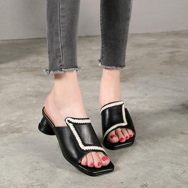 S287 Fashion casual leather high-heeled women's shoes