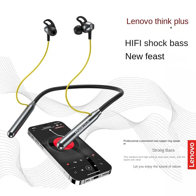 ROHS Neckband Bluetooth Earphone Lenovo BT10 Wireless Neckband Earphone