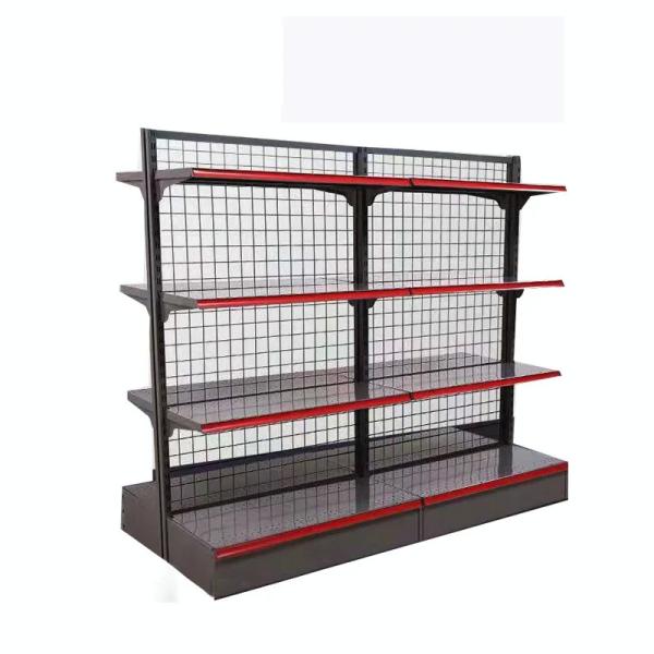 4 camadas de display do supermercado Regal de prateleira ajustável Altura Removível