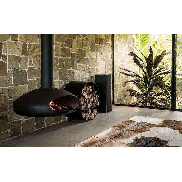 Indoor Decorative Wood Burning Suspended Ceiling Mounted Hanging Fireplace