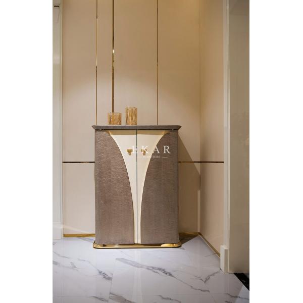 High End Design High Gloss Veneer Living Room Cabinet Wooden Cupboard