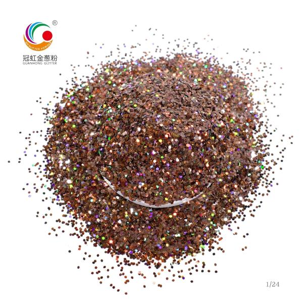 PET Hexagonal Holographic Butterfly Glitter Dust Powder Customized