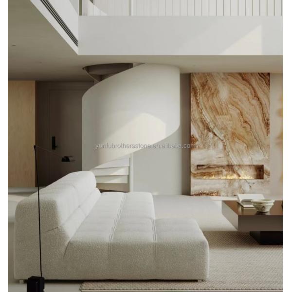 Modern Onyx Marble Gold Vein Wooden Yellow Golden Grain Bathtub Decor for Modern Homes