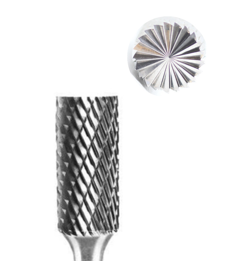 SB Cylindrical End Cut tungsten Carbide Burrs 12mm*25mm Standard Double Cut With 6mm Shank