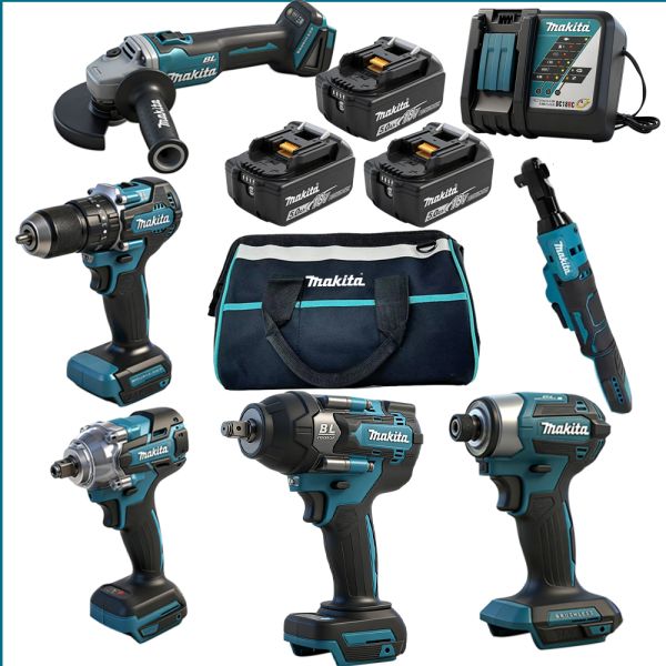 Household Makita Cordless Tool Set 5.0ah Battery Screwdriver Set