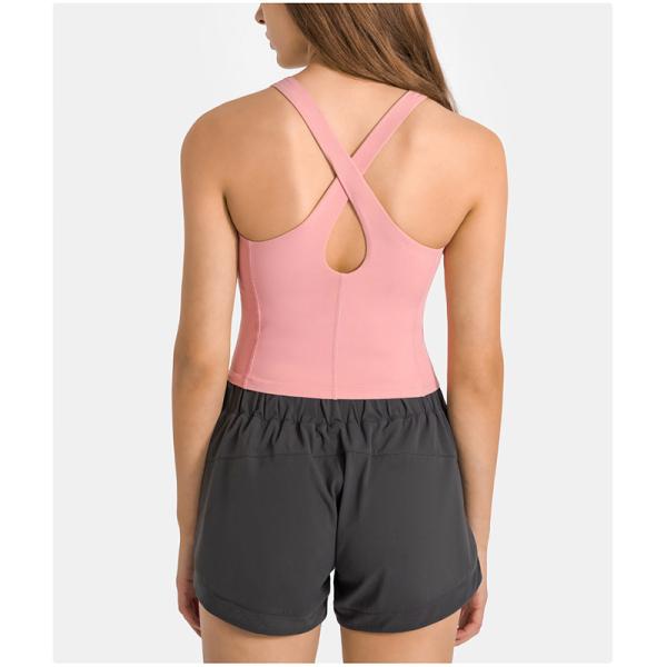 Hot Sale Criss Back Padded Strappy Sports Bras Women Tank Top Active Stretch