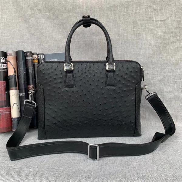 Authentic Exotic Ostrich Skin Businessmen Laptop Briefcase Genuine Real Alligator Leather Male Large Working Handbag