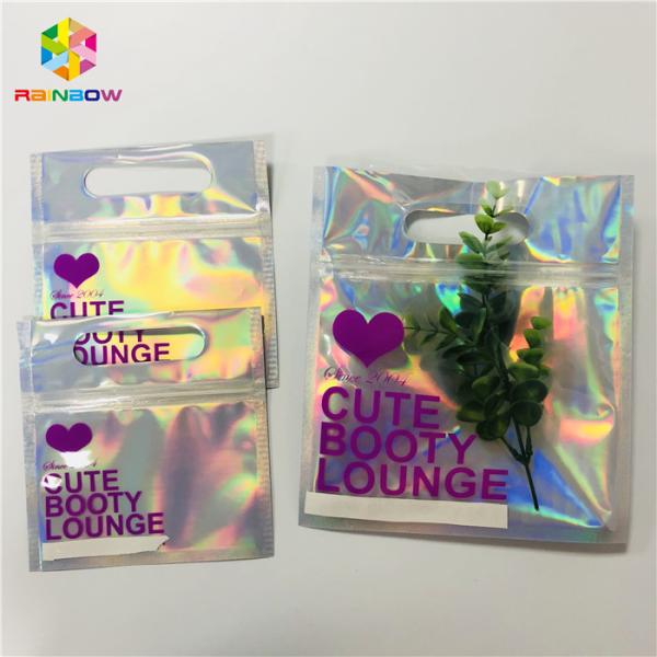 Zipper Plastic Mylar Foil Cosmetic Packaging Bag Hologram Laser Holographic Stand Up Type