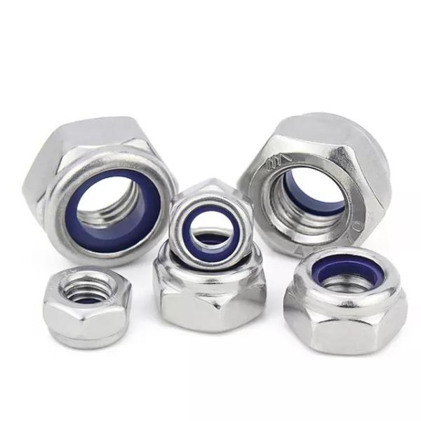 304 Stainless Steel Metric Hex Lock Nut M5 Nylon Insert for DIN Standard and Imperial Inch Measurement System