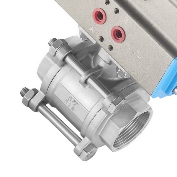 3 Piece Female Thread Pneumatic Ball Valve Stainless Steel Ball Valve NPT BSP Thread Valve for Water Gas Oil Pipeline