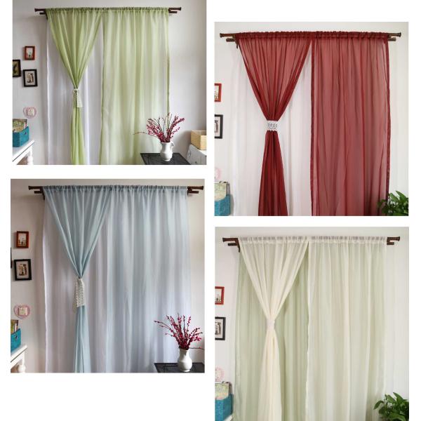 Soft / Lightweight Fabric Dining Room Curtains 100% Polyester Dry Clean Only