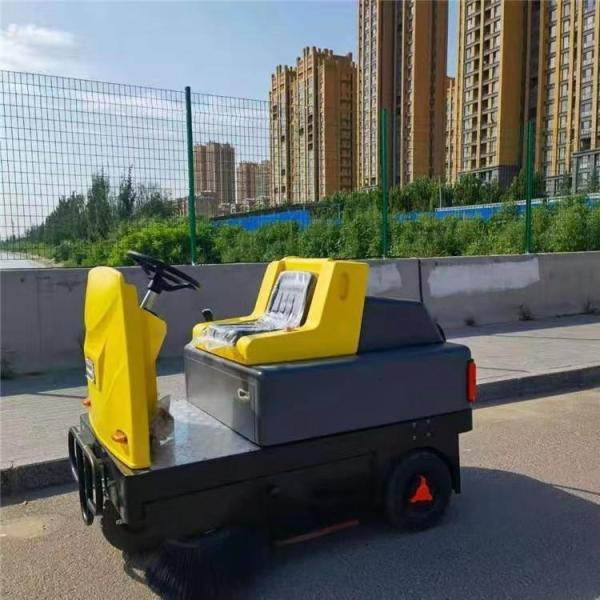 Pure Electric Portable Ride On Floor Sweeper Cleaning Machine With Automated Dustbin