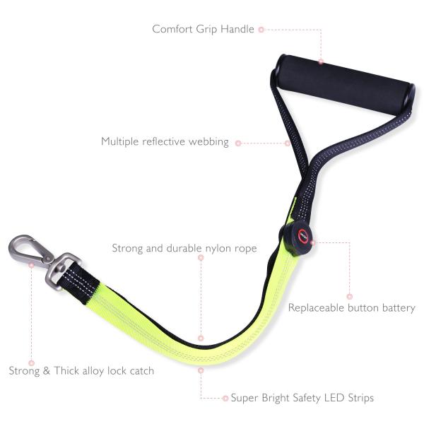 Сверхмощной Веббинг нейлона ночи поводка собаки СИД отражательной освещенный безопасностью