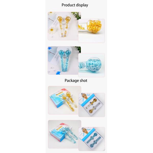 Cooling Ice Globes 24K Gold Face Massager Roller for Daily Beauty Routines to Reduce Facial Swelling and Dark Circles