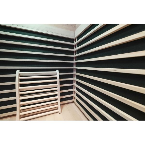 2 Person Hemlock Okuman Solid Wooden Indoor Low Emf Carbon Heater Sauna